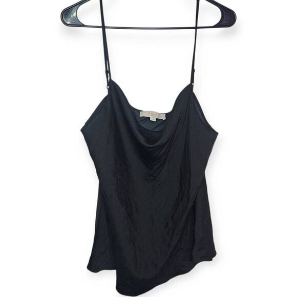 LOFT Women's Cowl Neck Satin Camisole Black size Large - Picture 1 of 7